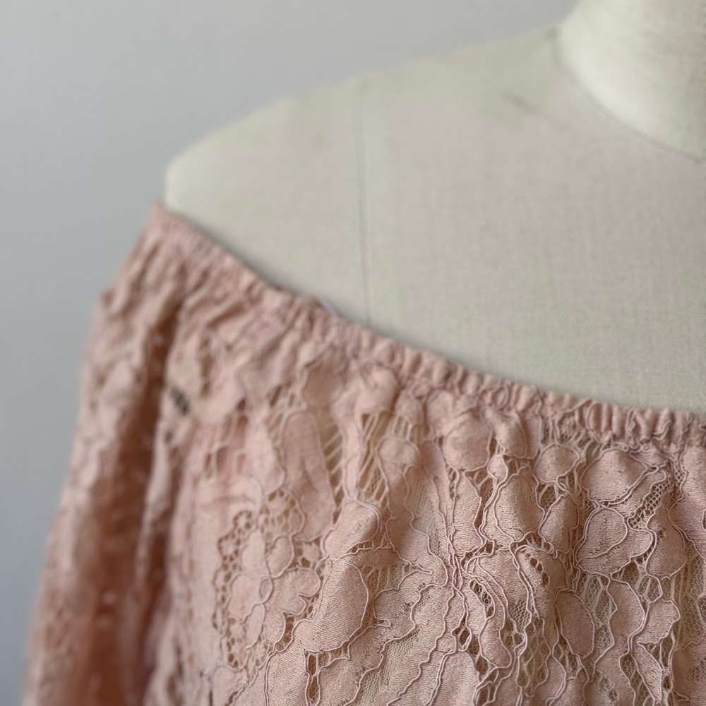 BCBGMAXAZRIA Lace off the shoulder top